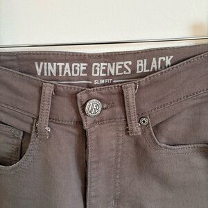 Vintage Genes Black Men's Slim Jeans - Gray, size 28, leg 30